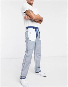 Джинсы прямого кроя с эффектом вывернутости наизнанку Calvin klein jeans established 1978