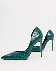Зеленые остроносые туфли на каблуке шпильке Truffle collection