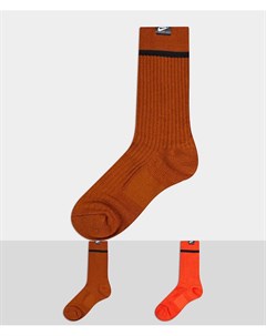 Набор из 2 пар оранжевых и коричневых носков Nike