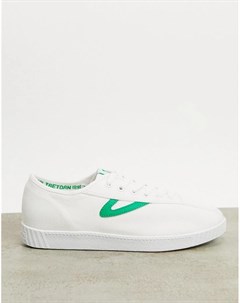 Белые зеленые кроссовки Tretorn