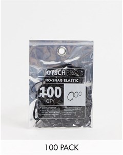 Набор из 100 черных резинок для волос со скользящим покрытием Kitsch