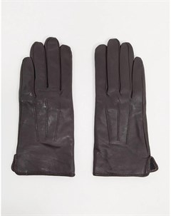 Коричневые кожаные перчатки для сенсорных экранов Barney s Originals Barneys originals
