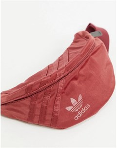Красная сумка кошелек на пояс с логотипом трилистником Adidas originals