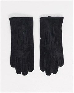 Черные перчатки из кожи и замши Barney s Originals Barneys originals