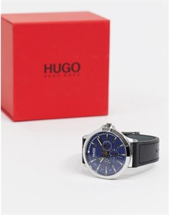 Часы с черным кожаным ремешком Leap 1530172 Hugo