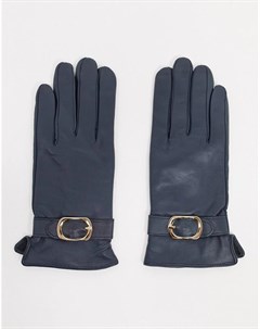Темно синие кожаные перчатки с пряжкой Barney s Originals Barneys originals