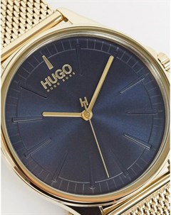 Золотистые часы с сетчатым браслетом Hugo 1530178
