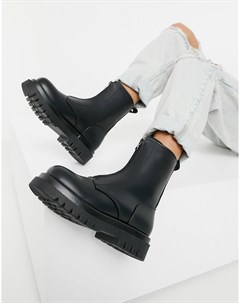 Черные массивные ботинки c молнией спереди под крокодиловую кожу Truffle collection