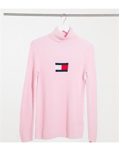 Розовая водолазка с логотипом Tommy jeans plus