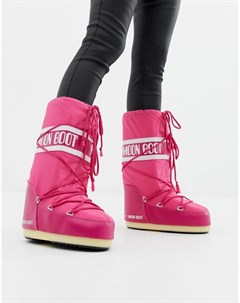 Розовые нейлоновые горнолыжные ботинки Moon boot