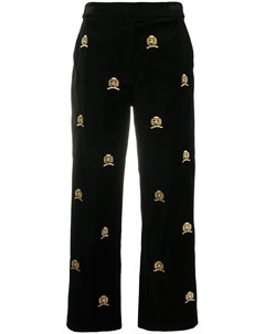 Бархатные брюки с вышитым логотипом Hilfiger collection
