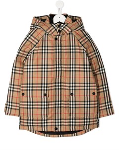 Пуховик в клетку Vintage Check Burberry kids