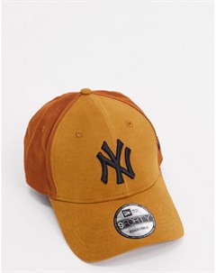 Желто коричневая кепка с контрастной вставкой NY 9Forty New era