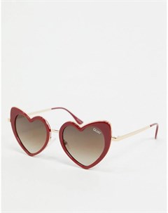 Красные женские солнцезащитные очки в форме сердец Quay Love That Quay australia