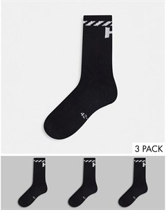 Набор из 3 пар черных носков с логотипом Helly hansen