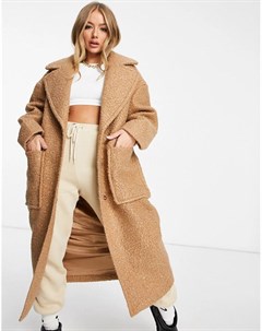Бежевое длинное пальто в стиле oversized Hattie Ugg