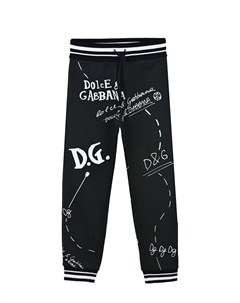 Черные спортивные брюки с логотипом детские Dolce&gabbana