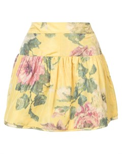 Мини юбка с цветочным принтом Marchesa