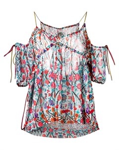 Блузка с открытыми плечами и цветочным узором Miahatami