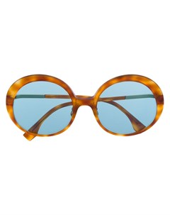Солнцезащитные очки в круглой оправе черепаховой расцветки Fendi eyewear