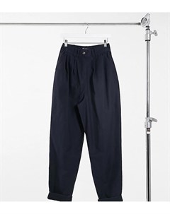 Темно синие широкие брюки со складками ASOS DESIGN Tall Asos tall