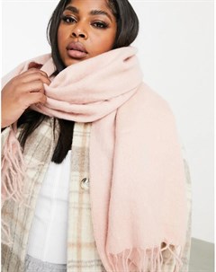 Ультрамягкий длинный шарф с кисточками пыльно розового цвета Asos design