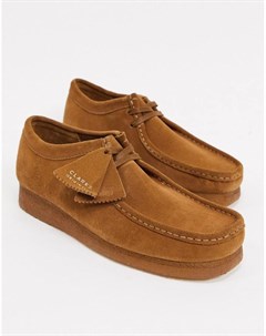 Светло коричневые замшевые туфли Clarks originals