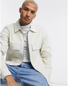 Светло коричневая вельветовая рубашка навыпуск Calvin klein jeans