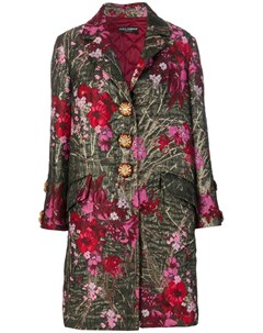 Однобортное пальто с цветочным узором Dolce&gabbana