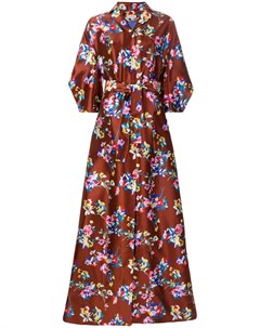 Длинное платье с цветочным узором Delpozo