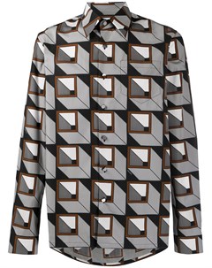 Рубашка с геометричным принтом Prada