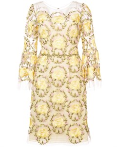 Кружевное платье с цветами Marchesa notte