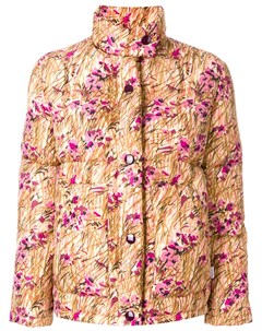 Дутая куртка с цветочным узором Prada