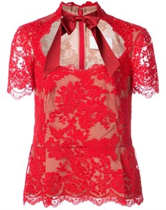 Кружевная блузка с баской Marchesa