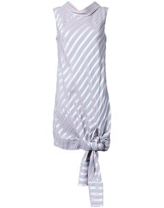 Полосатое платье с завязками на подоле Monse