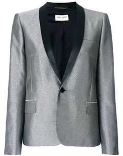 Приталенный пиджак с отделкой металлик Saint laurent