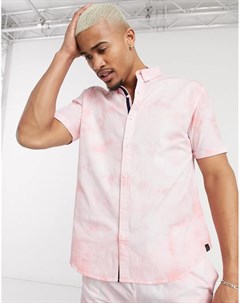 Розовая рубашка с короткими рукавами и принтом тай дай Soul star