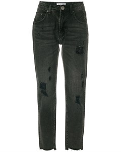 Укороченные джинсы с рваными деталями One teaspoon