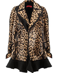 Пальто с леопардовым принтом с оборками на подоле Di liborio