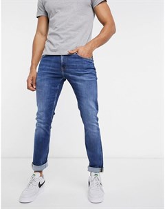 Голубые джинсы узкого кроя с эффектом потертости Calvin klein jeans