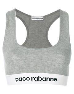 Эластичный спортивный лиф с логотипом Paco rabanne