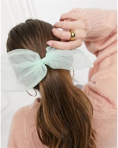 Зеленая резинка для волос с бантом из органзы Asos design