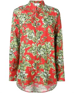 Рубашка оверсайз с длинными рукавами и цветочным принтом Ami paris