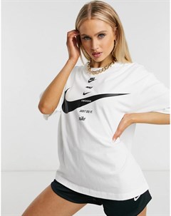 Белая футболка бойфренда с логотипом Nike