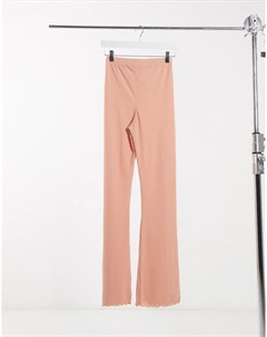 Розовые расклешенные брюки в рубчик Miss selfridge