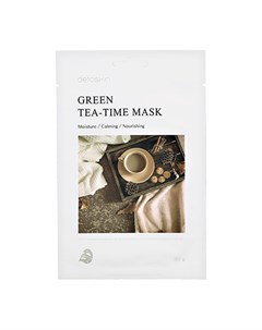 Маска для лица TEA TIME c экстрактом листьев зеленого чая увлажняющая успокаивающая питательная 30 г Detoskin