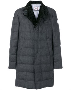 Пуховое пальто с меховым воротником Moncler gamme bleu