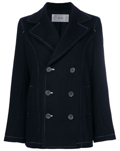 Двубортное пальто с контрастной строчкой Julien david