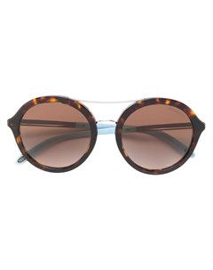 Круглые солнцезащитные очки с черепаховым узором Tiffany & co.