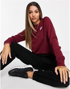 Бордовый свитшот с круглым вырезом Essentials Nike